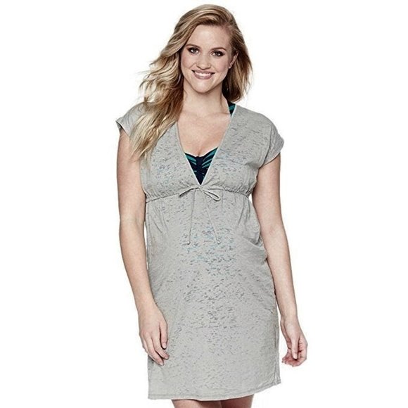 Oh Baby Women's Maternity Swim Beach Cover Up Size S Gray Swimsuit Top - Picture 1 of 2